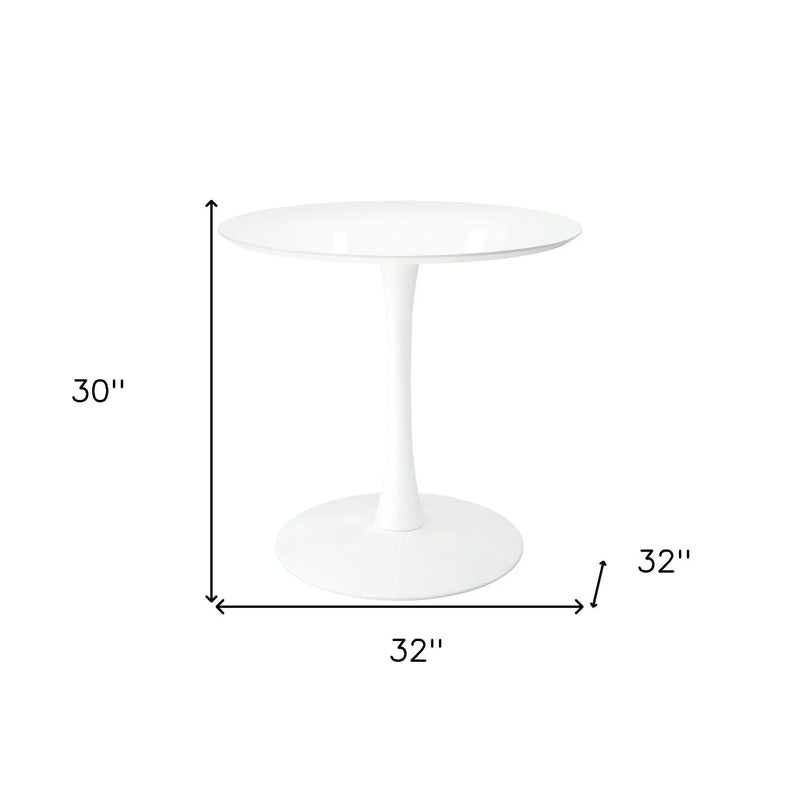 32" White Metal Dining Table Homeroots Kitchen & Dining