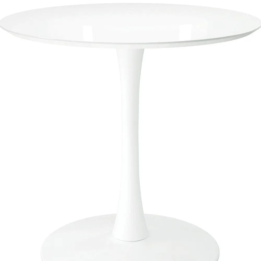 32" White Metal Dining Table Homeroots Kitchen & Dining