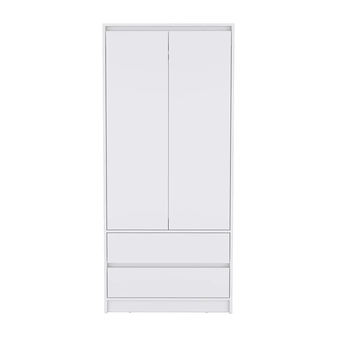 32" White Two Drawer Combo Dresser Homeroots Bed & Bath