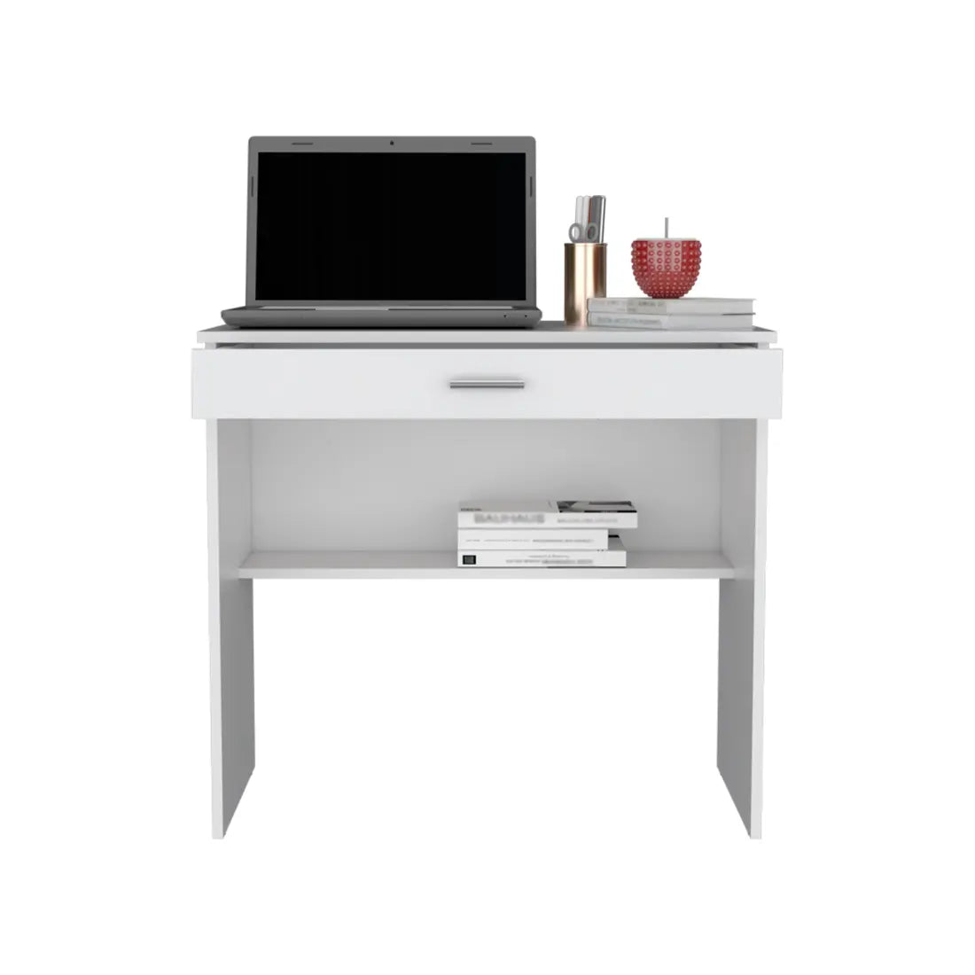 32" White Wood Computer Desk With Drawer Homeroots Office