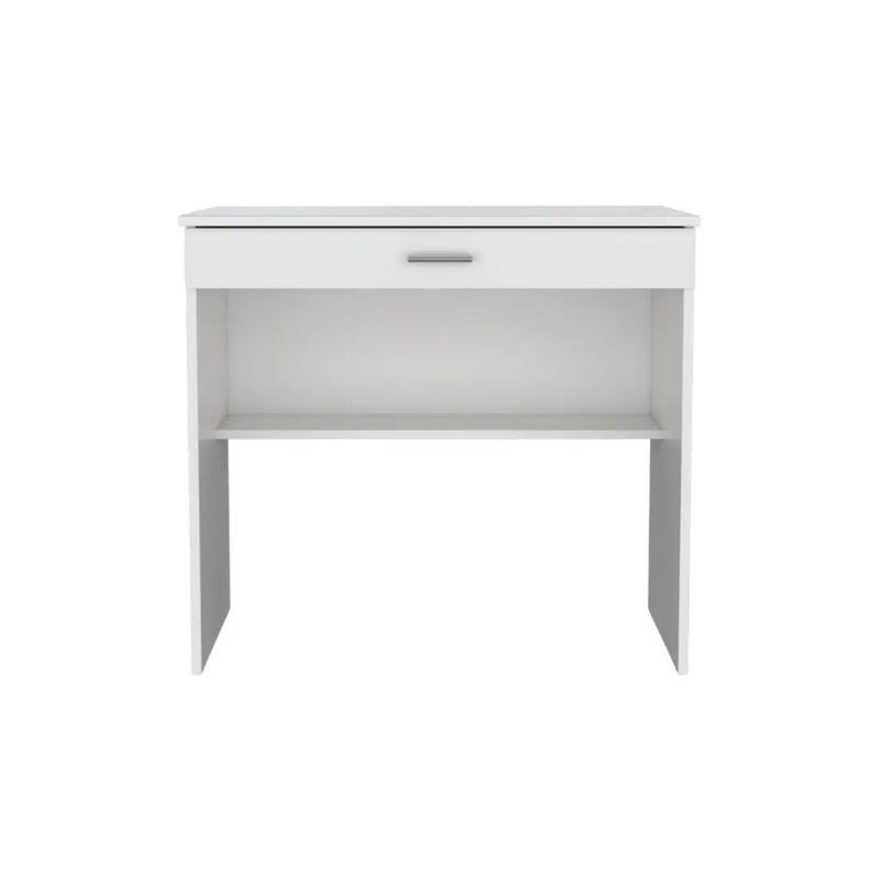 32" White Wood Computer Desk With Drawer Homeroots Office
