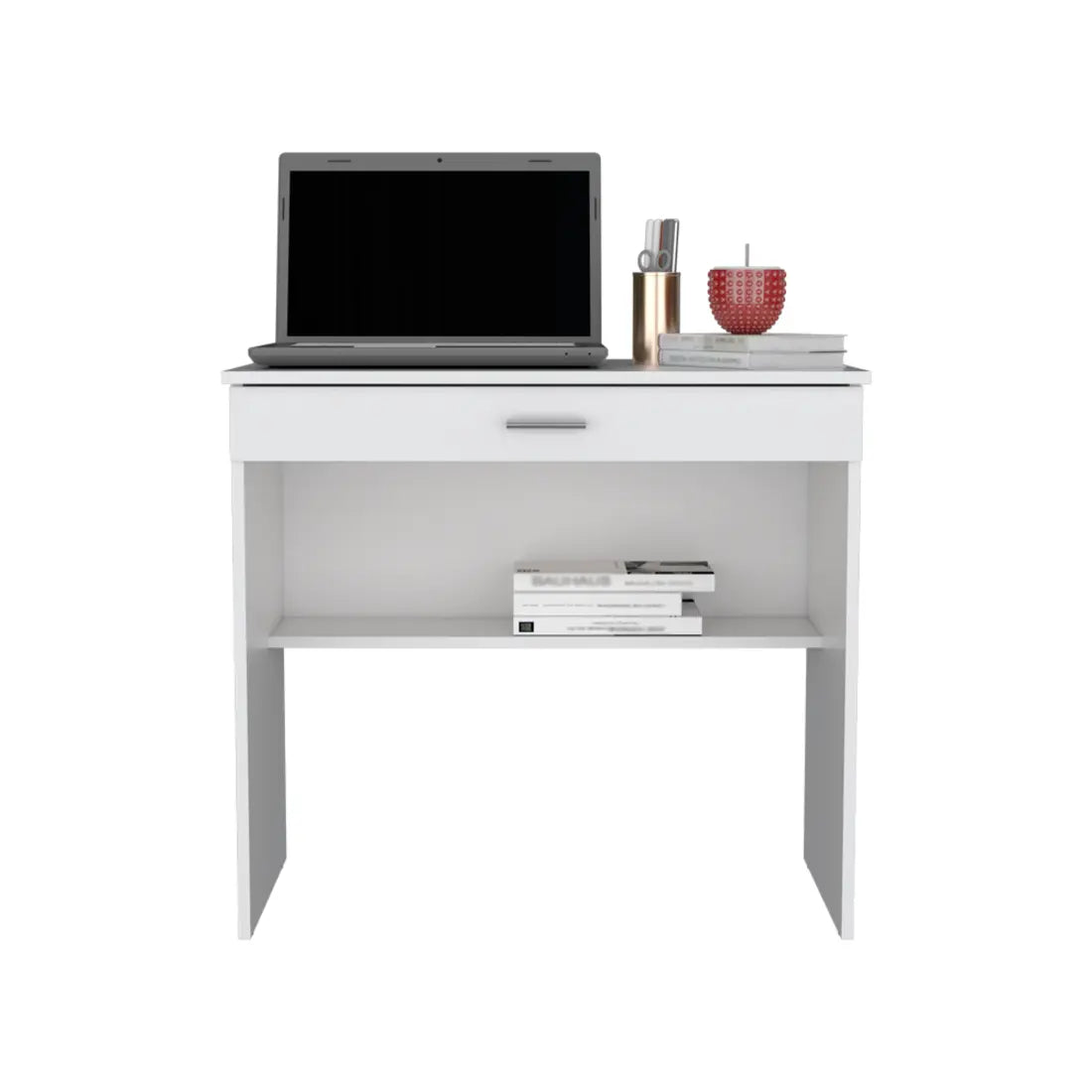 32" White Wood Computer Desk With Drawer Homeroots Office
