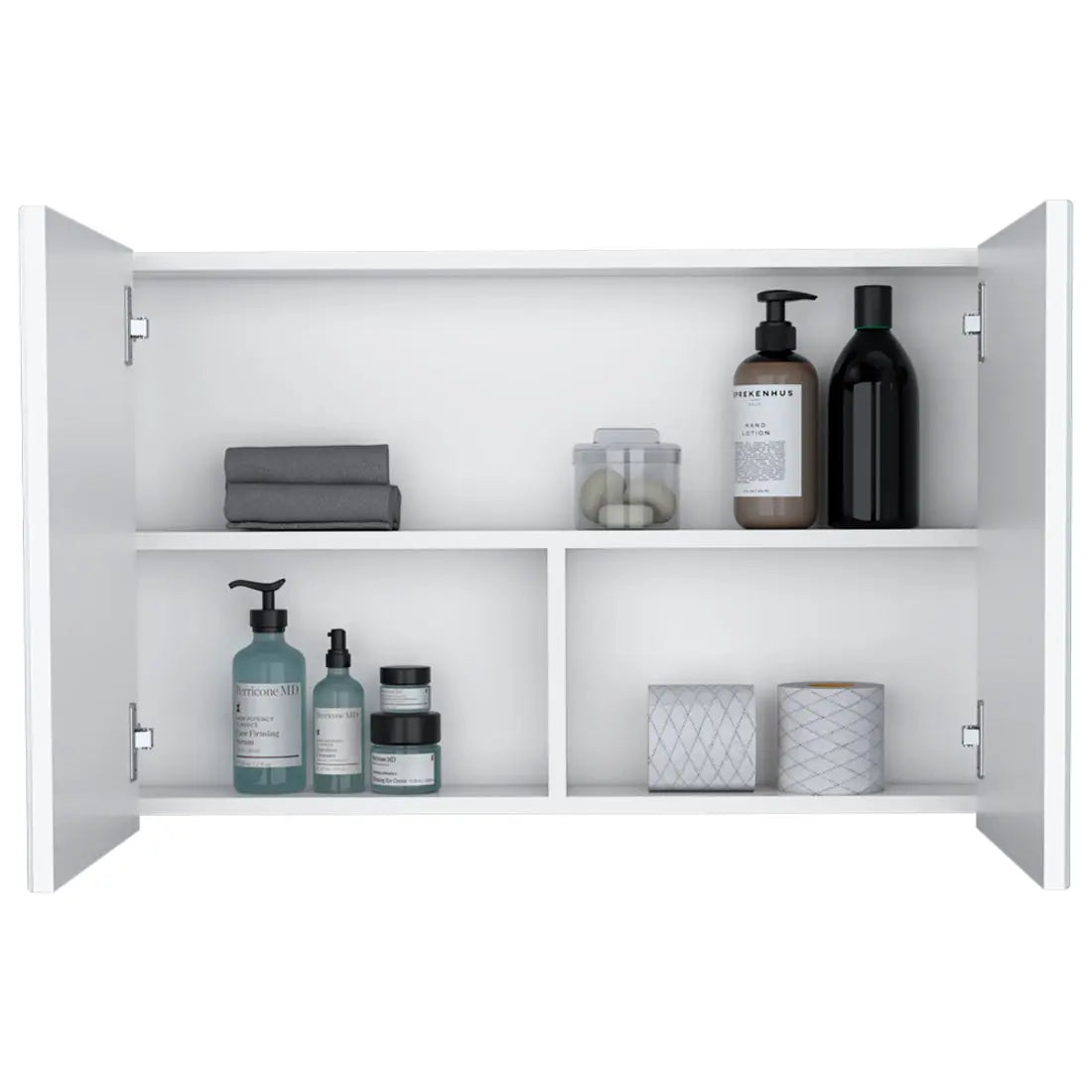 32" White Wood Floating Double Door Bathroom Vanity And Medicine Cabinet With Mirror Homeroots Bed & Bath