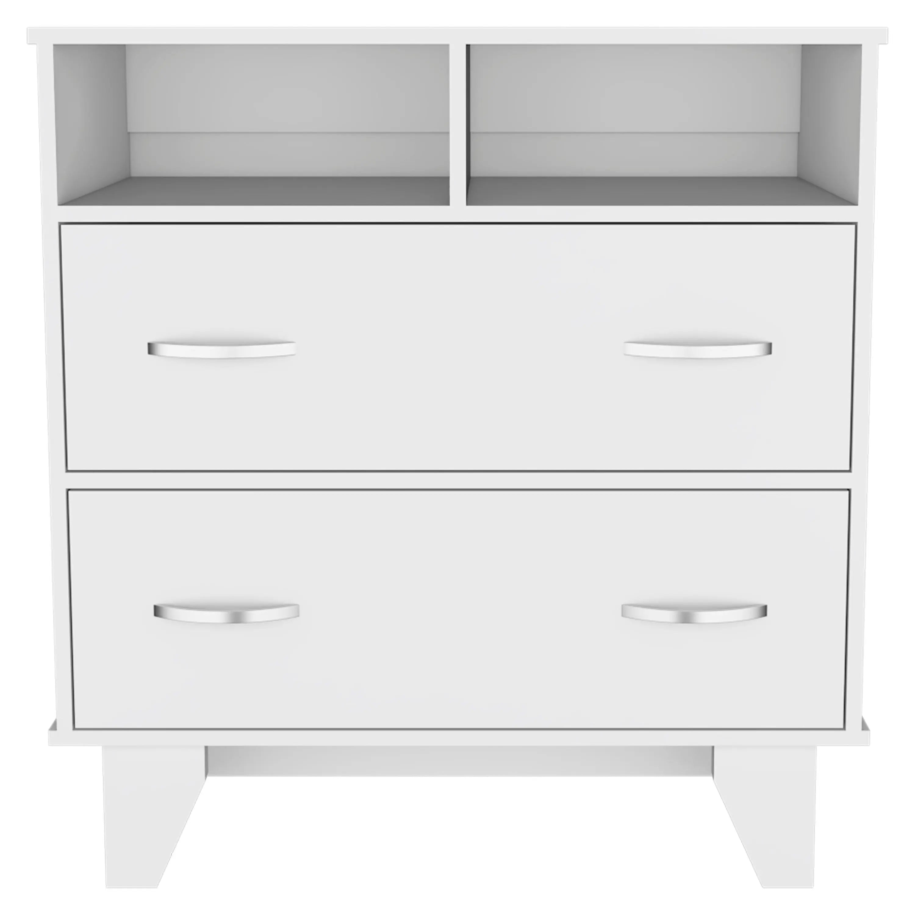 32" White Wood Two Drawer Dresser Homeroots Bed & Bath