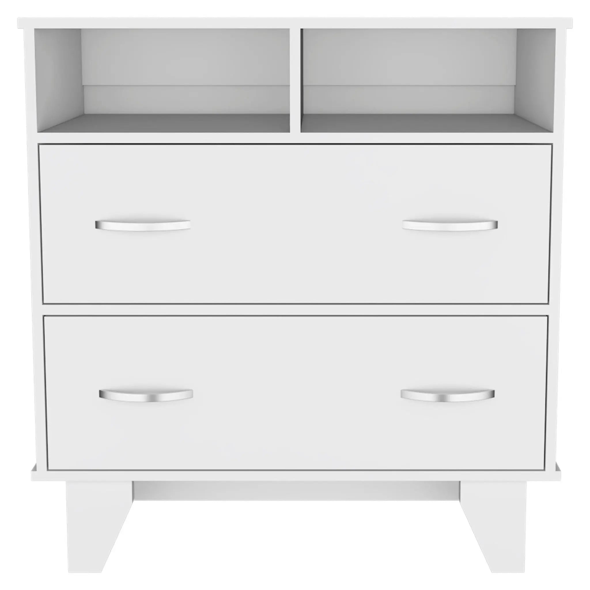 32" White Wood Two Drawer Dresser Homeroots Bed & Bath
