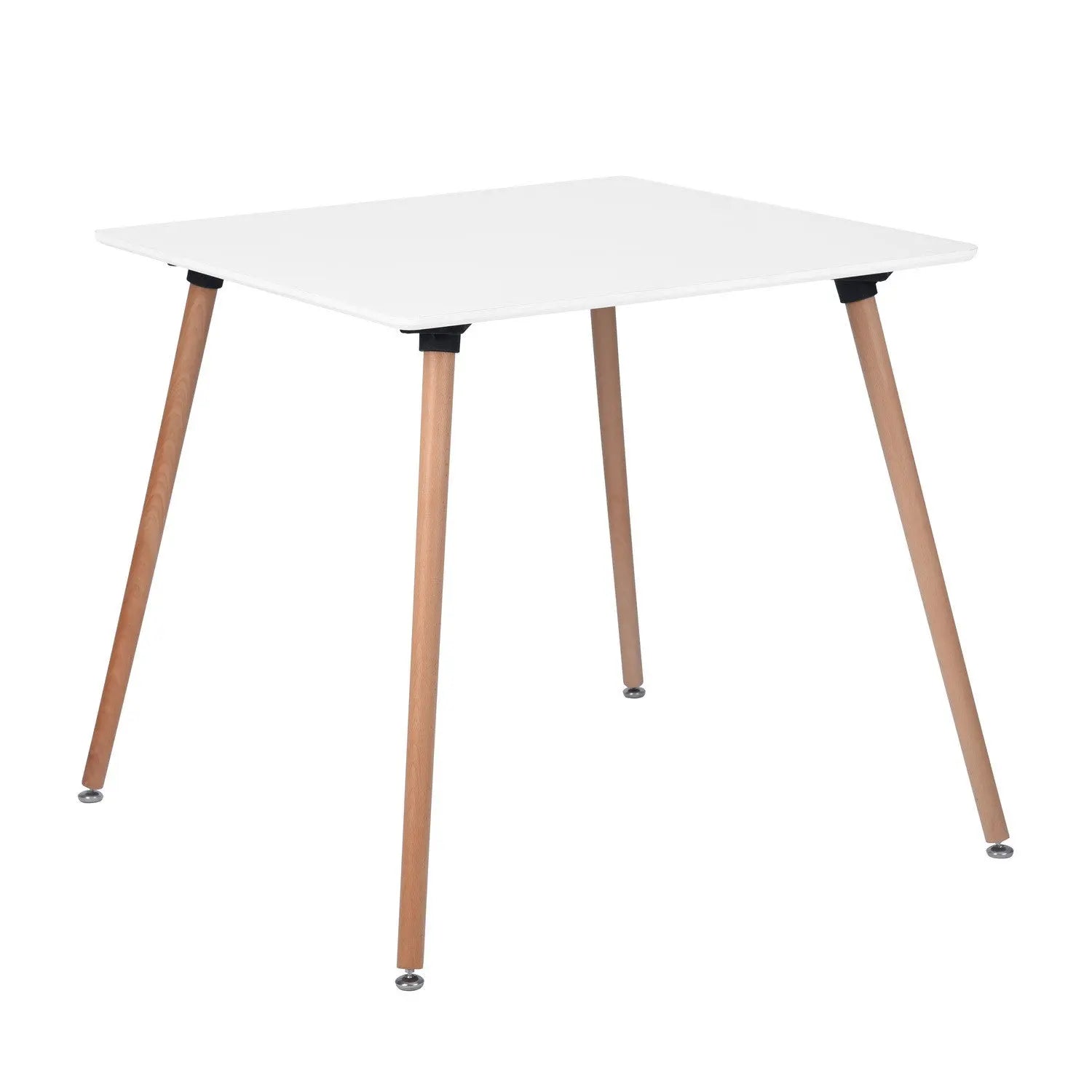 32" White and Natural Wood Square Dining Table Homeroots Kitchen & Dining