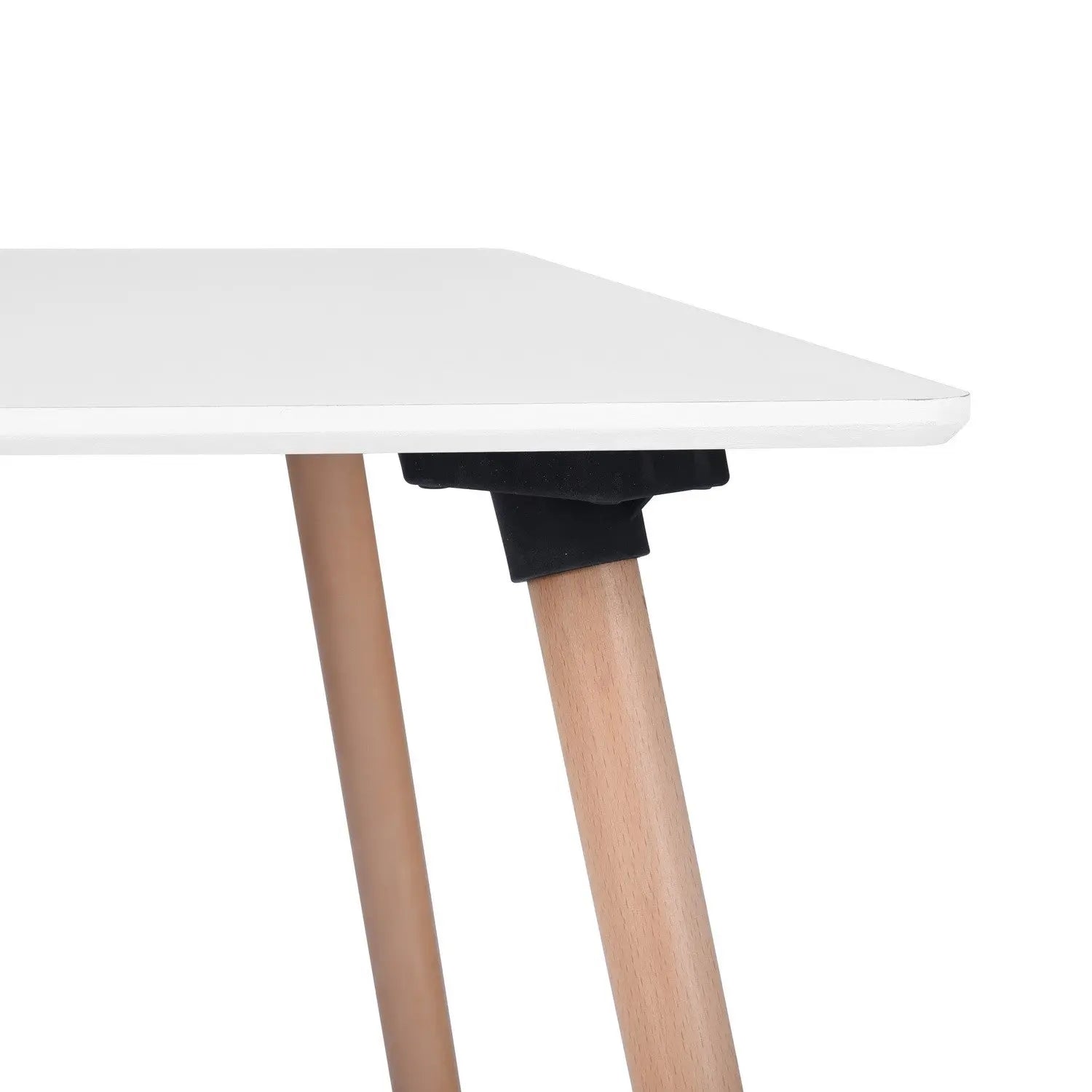 32" White and Natural Wood Square Dining Table Homeroots Kitchen & Dining