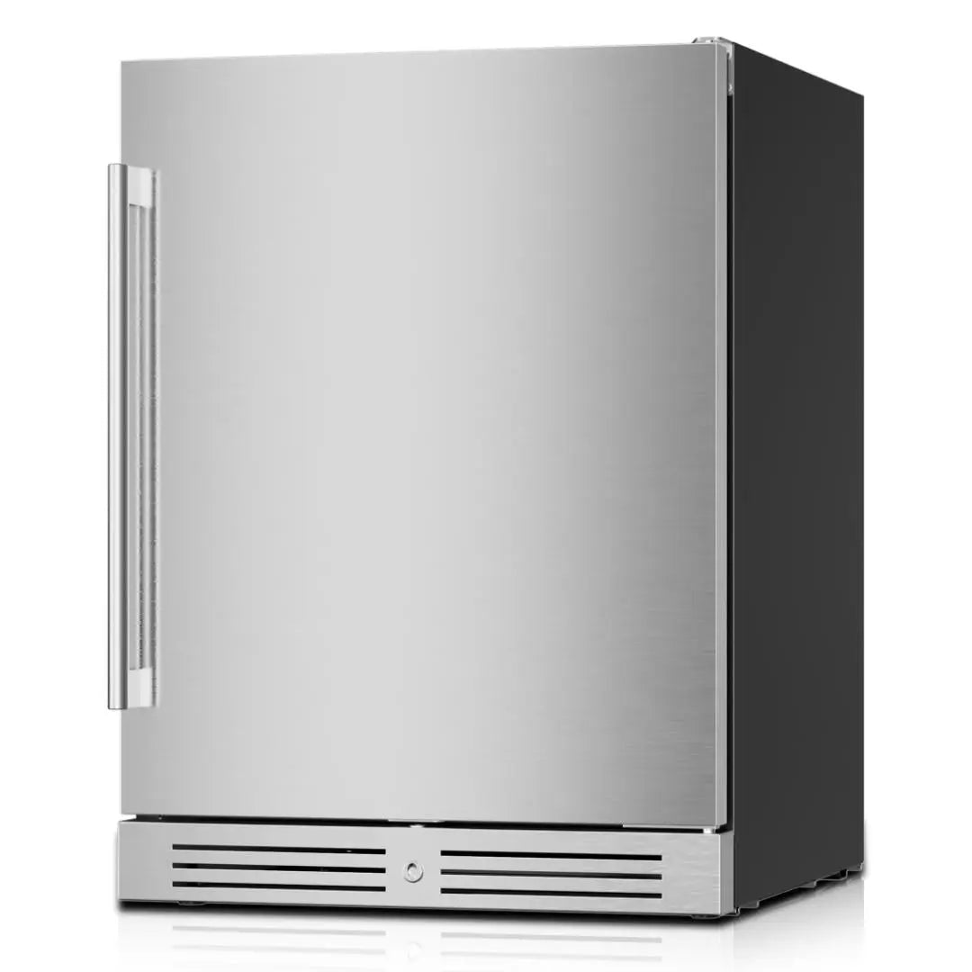 32" X 23" Silver Stainless Steel Single Compartment Can Beverage Refrigerator Homeroots Home Decor