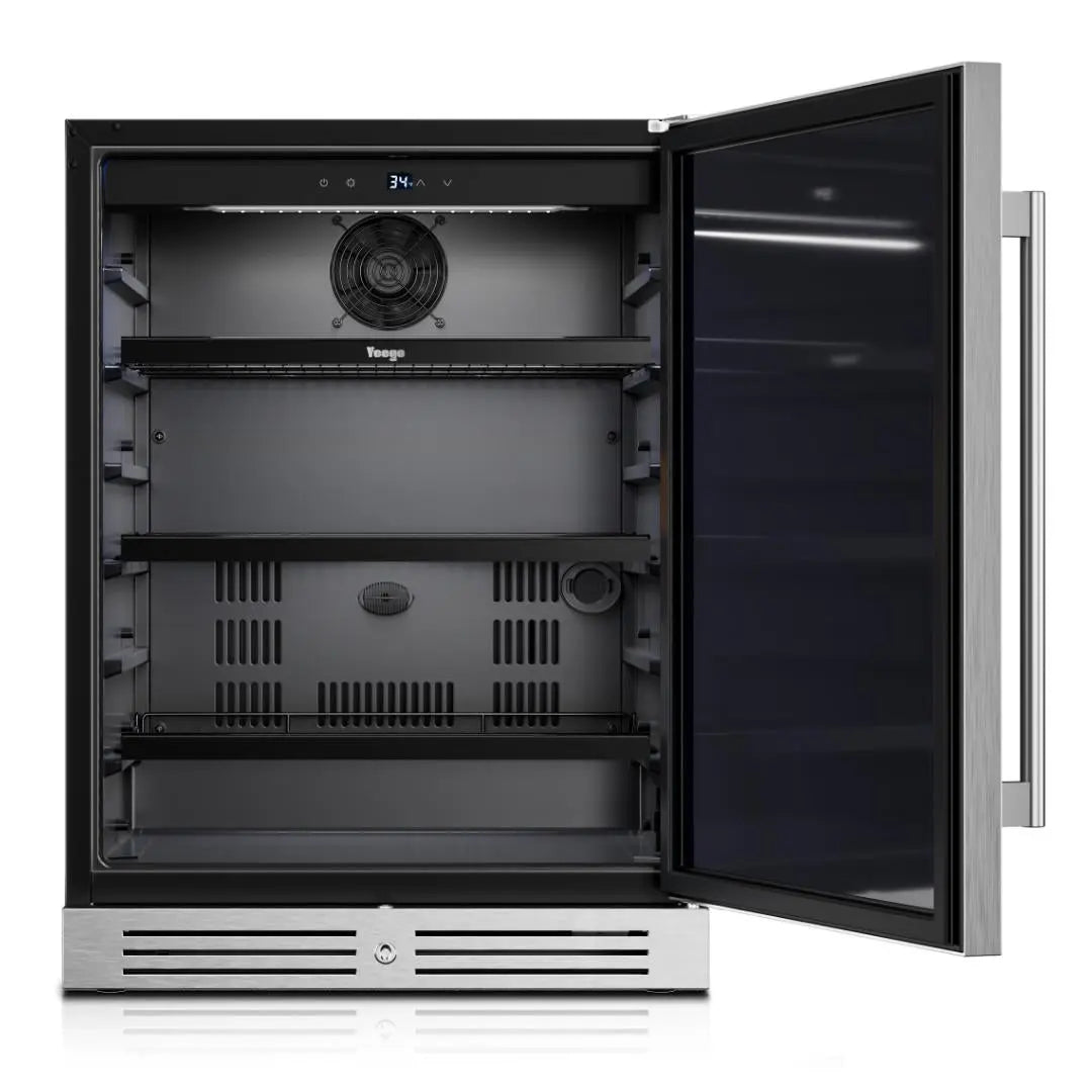 32" X 23" Silver Stainless Steel Single Compartment Can Beverage Refrigerator Homeroots Home Decor
