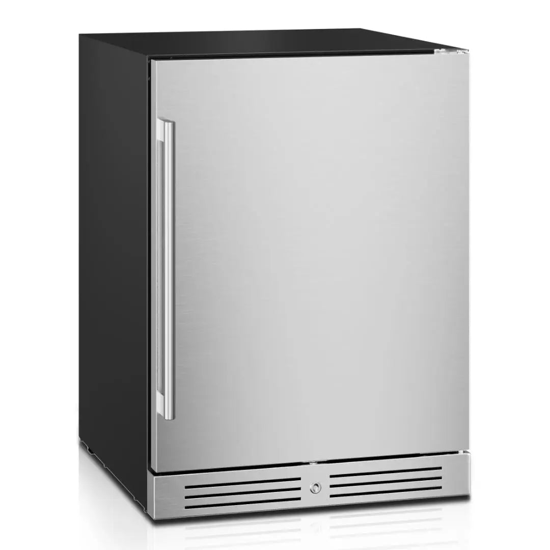 32" X 23" Silver Stainless Steel Single Compartment Can Beverage Refrigerator Homeroots Home Decor