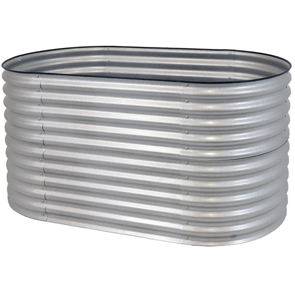 32" X 63" Silver Metal Oval Raised Garden Bed Homeroots Outdoor