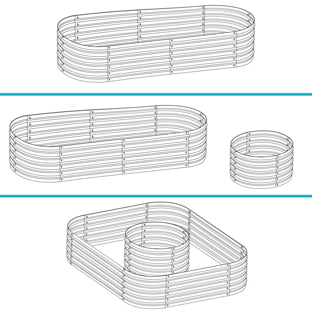 32" X 63" Silver Metal Oval Raised Garden Bed Homeroots Outdoor