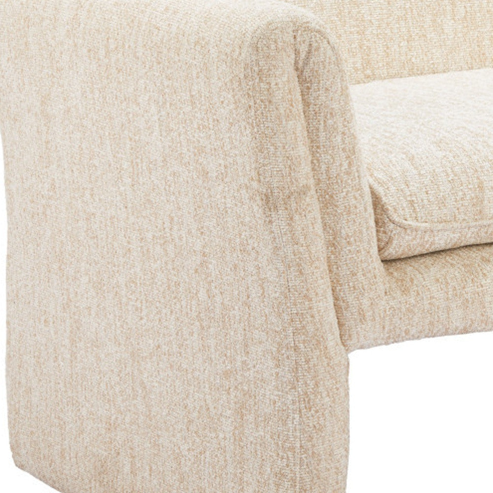 33" Beige Upholstered Arm Chair Homeroots Living Room