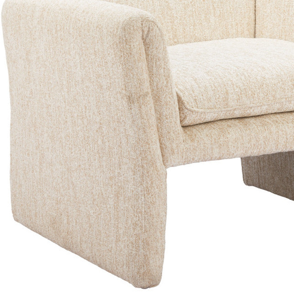 33" Beige Upholstered Arm Chair Homeroots Living Room