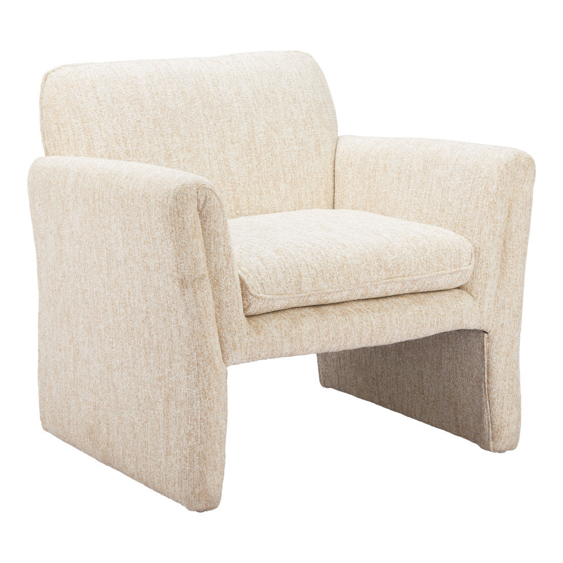 33" Beige Upholstered Arm Chair Homeroots Living Room