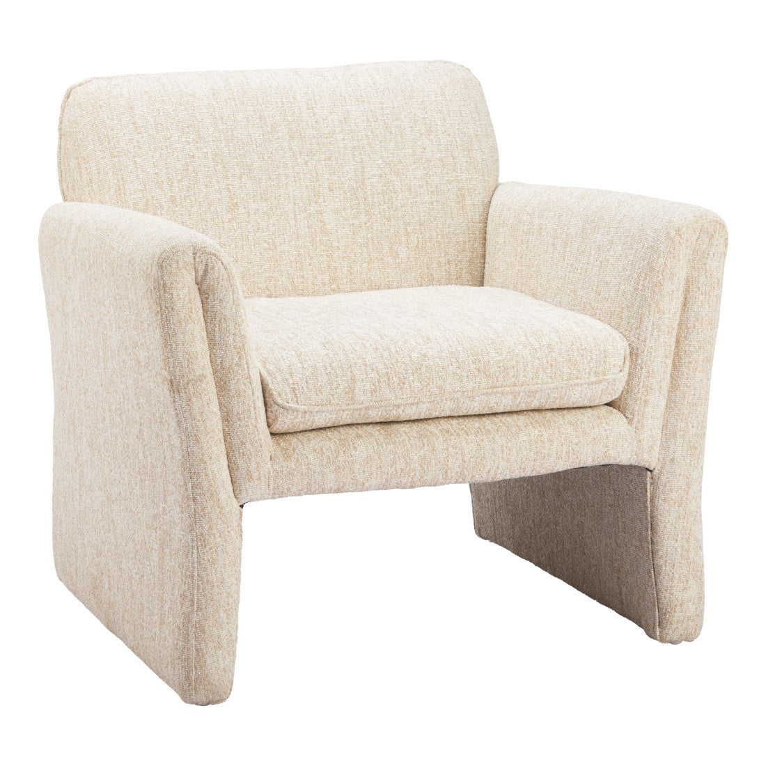 33" Beige Upholstered Arm Chair Homeroots Living Room