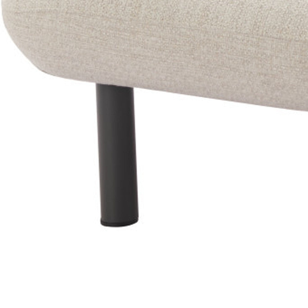 33" Beige and Black Fabric Side Chair Homeroots Living Room