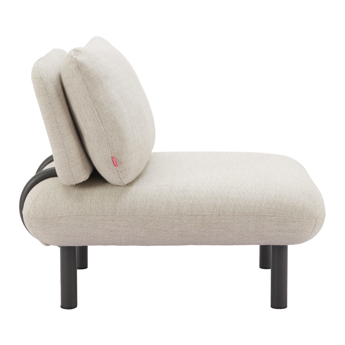 33" Beige and Black Fabric Side Chair Homeroots Living Room