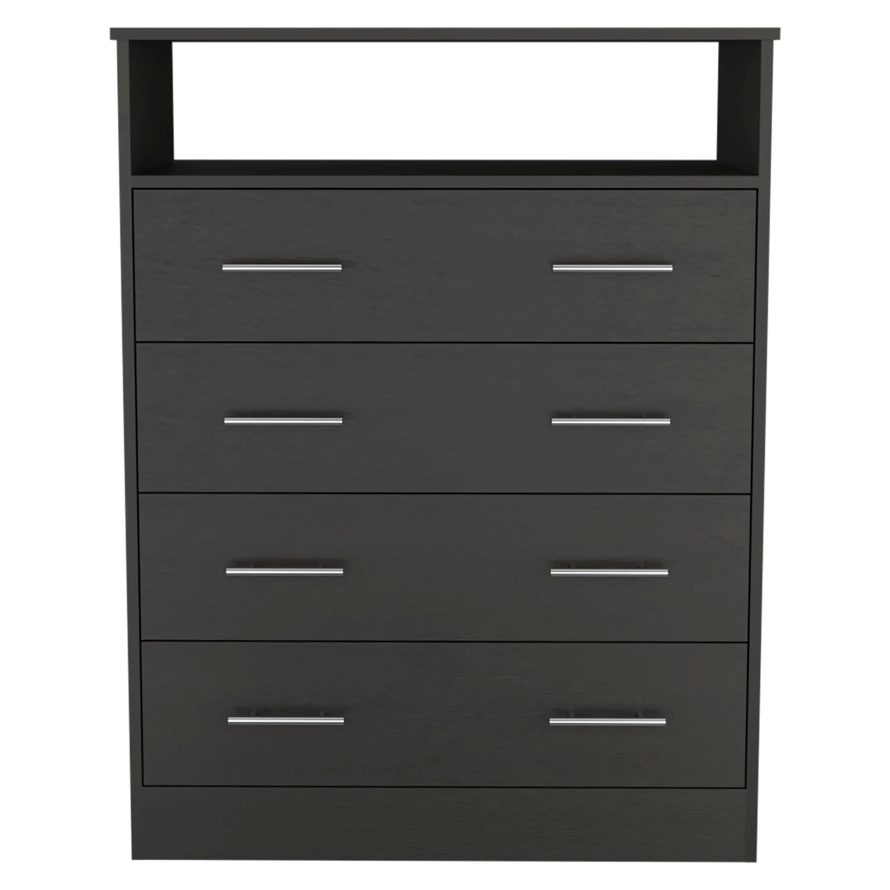 33" Black Four Drawer Dresser Homeroots Bed & Bath