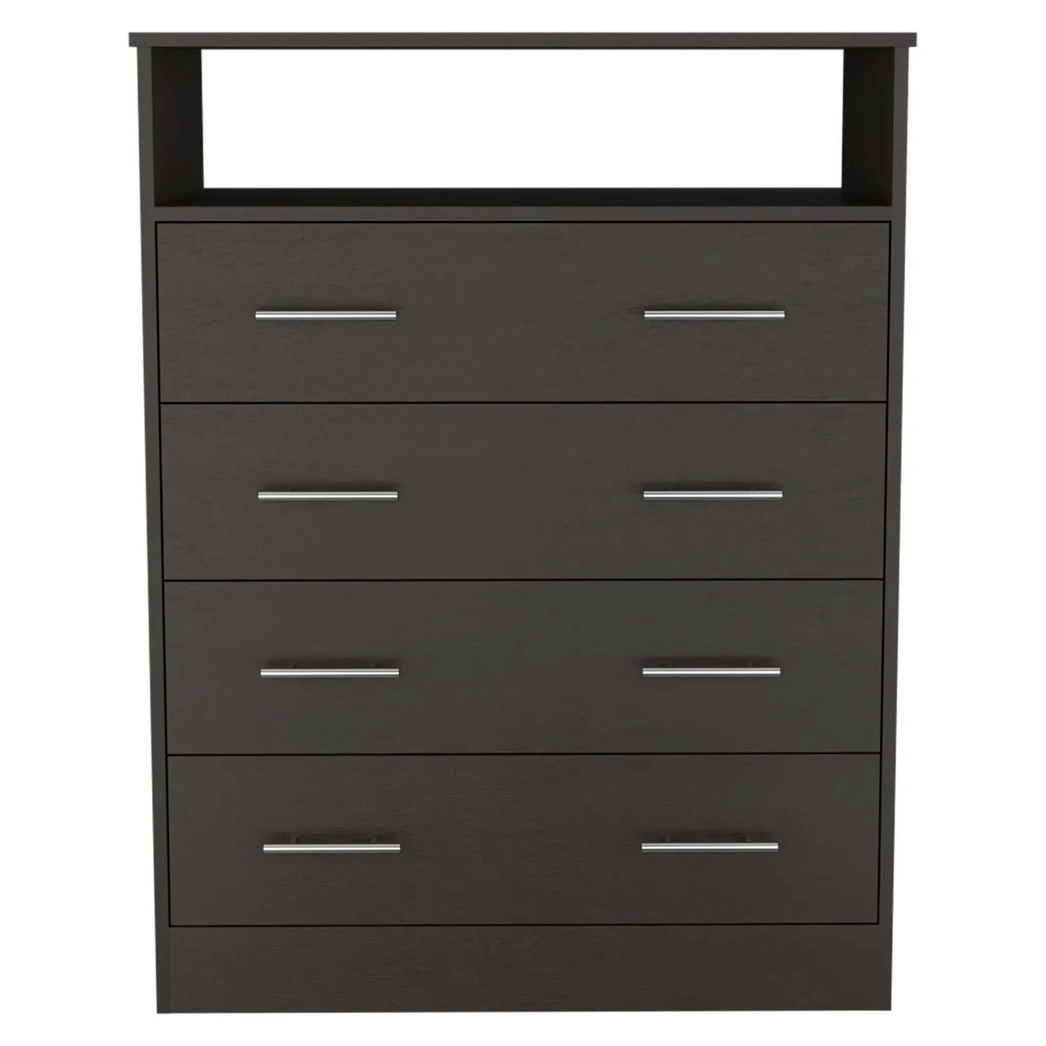 33" Black Four Drawer Dresser Homeroots Bed & Bath