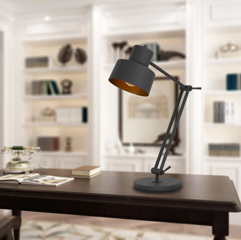 33" Black Metal Adjustable Desk Table Lamp - GreatEagleInc