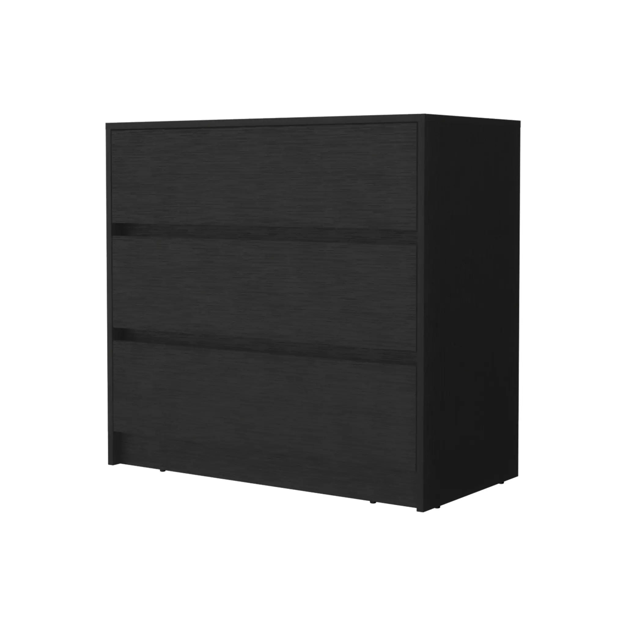 33" Black Three Drawer Dresser Homeroots Bed & Bath