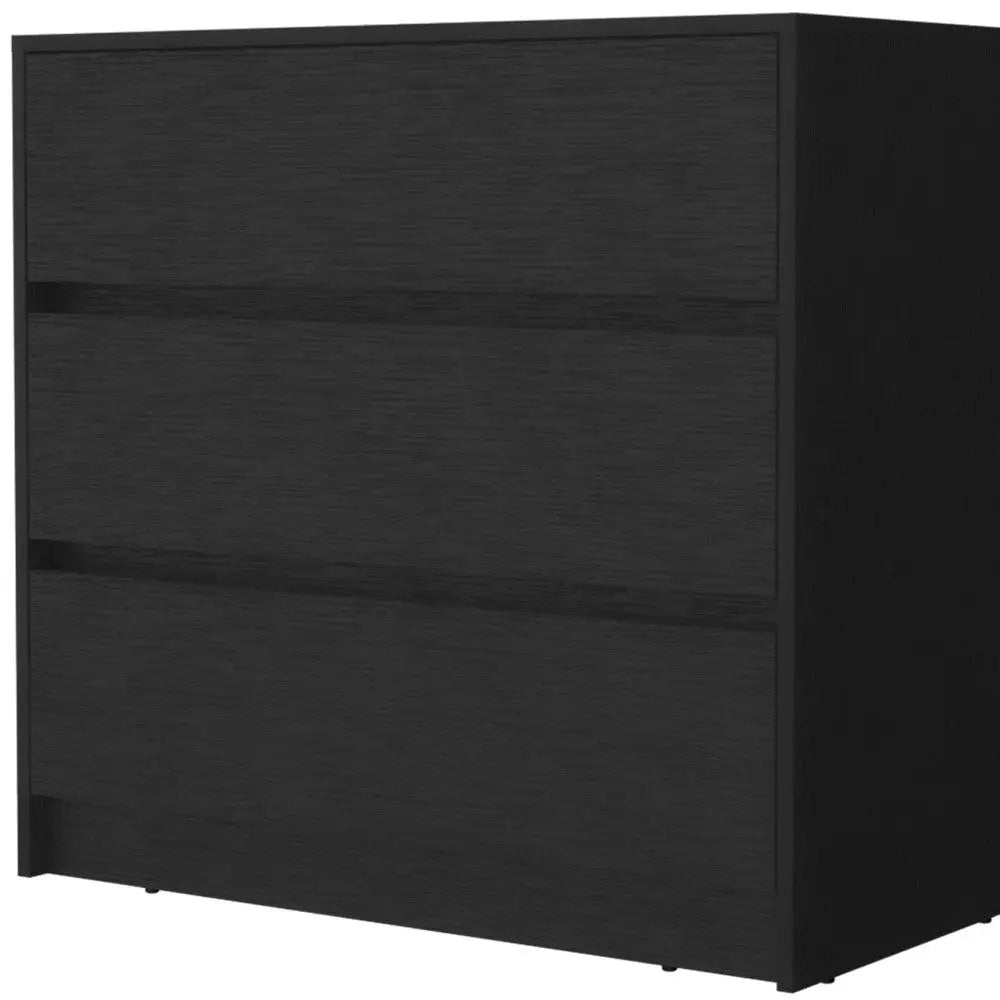 33" Black Three Drawer Dresser Homeroots Bed & Bath