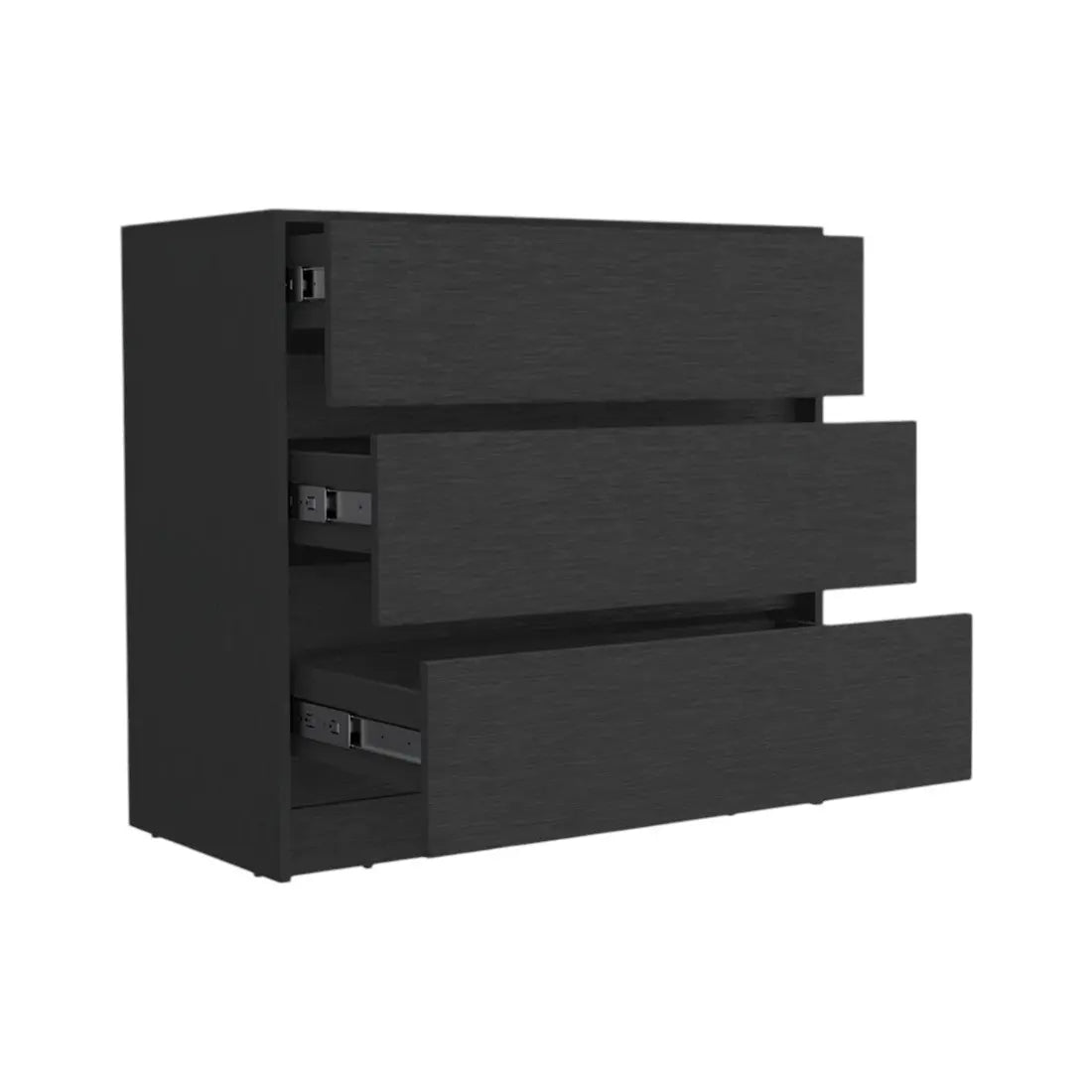 33" Black Three Drawer Dresser Homeroots Bed & Bath