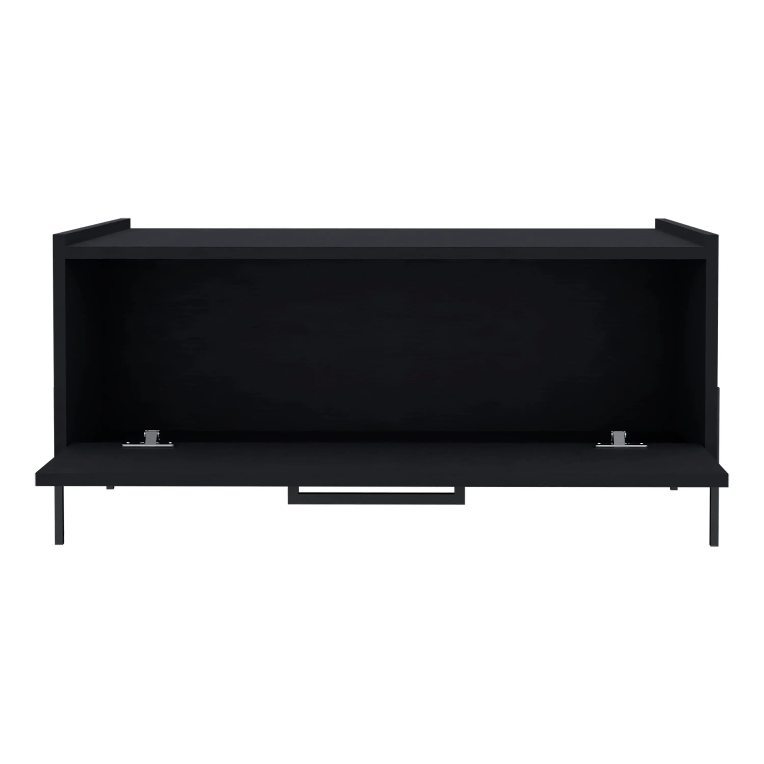 33" Black Wood Pedestal Coffee Table Homeroots Living Room