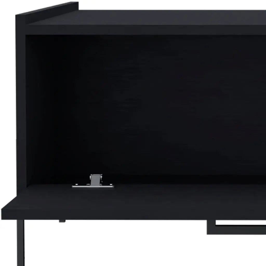 33" Black Wood Pedestal Coffee Table Homeroots Living Room