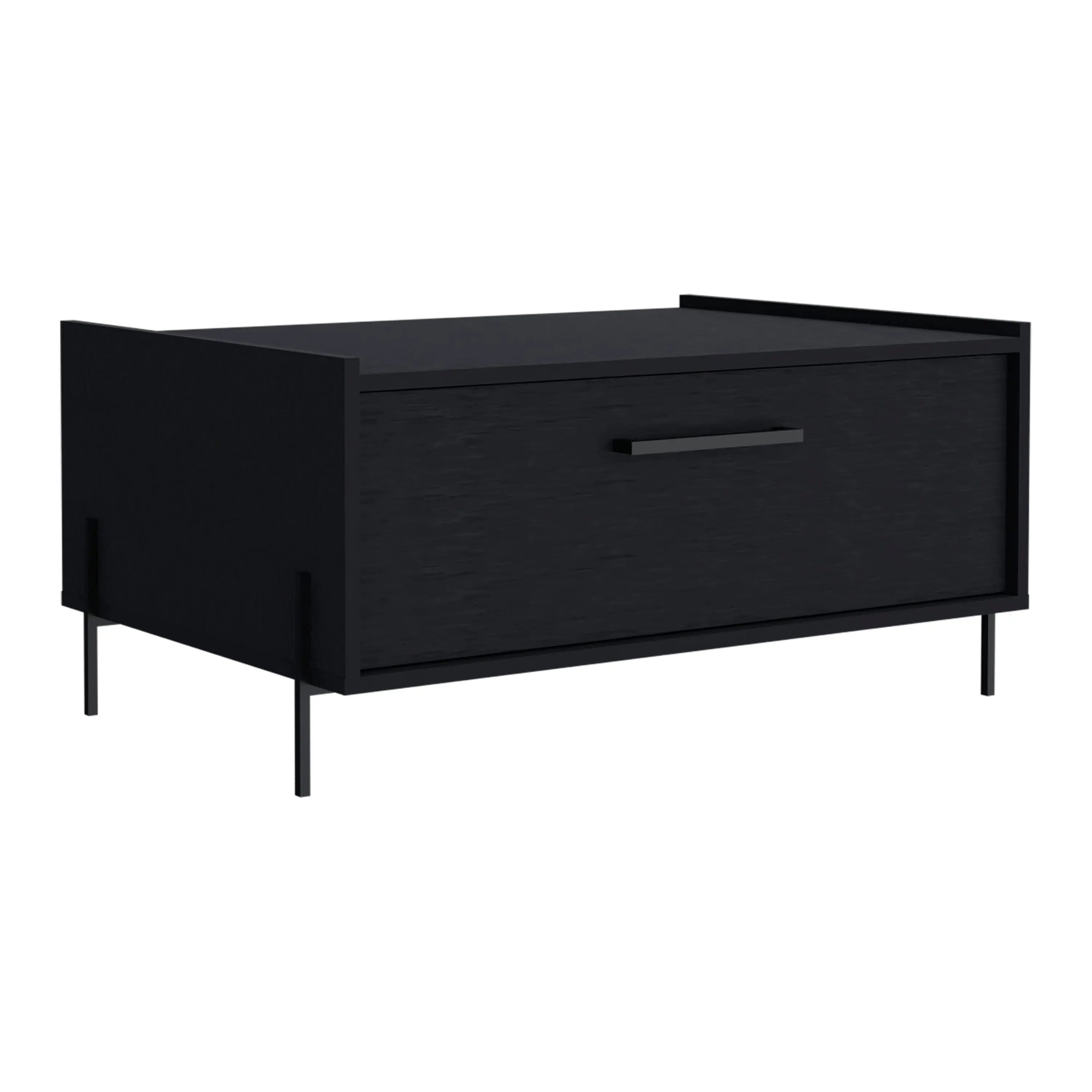 33" Black Wood Pedestal Coffee Table Homeroots Living Room