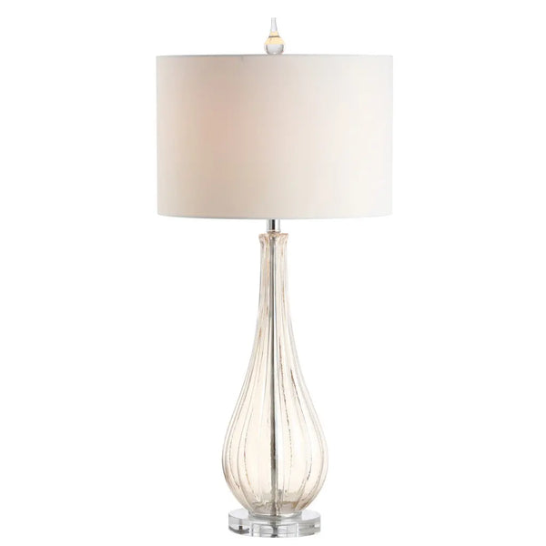 33" Clear Urn Buffet Lamp With Drum Shade Homeroots Lighting