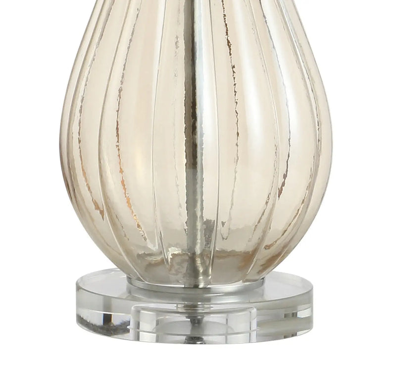 33" Clear Urn Buffet Lamp With Drum Shade Homeroots Lighting