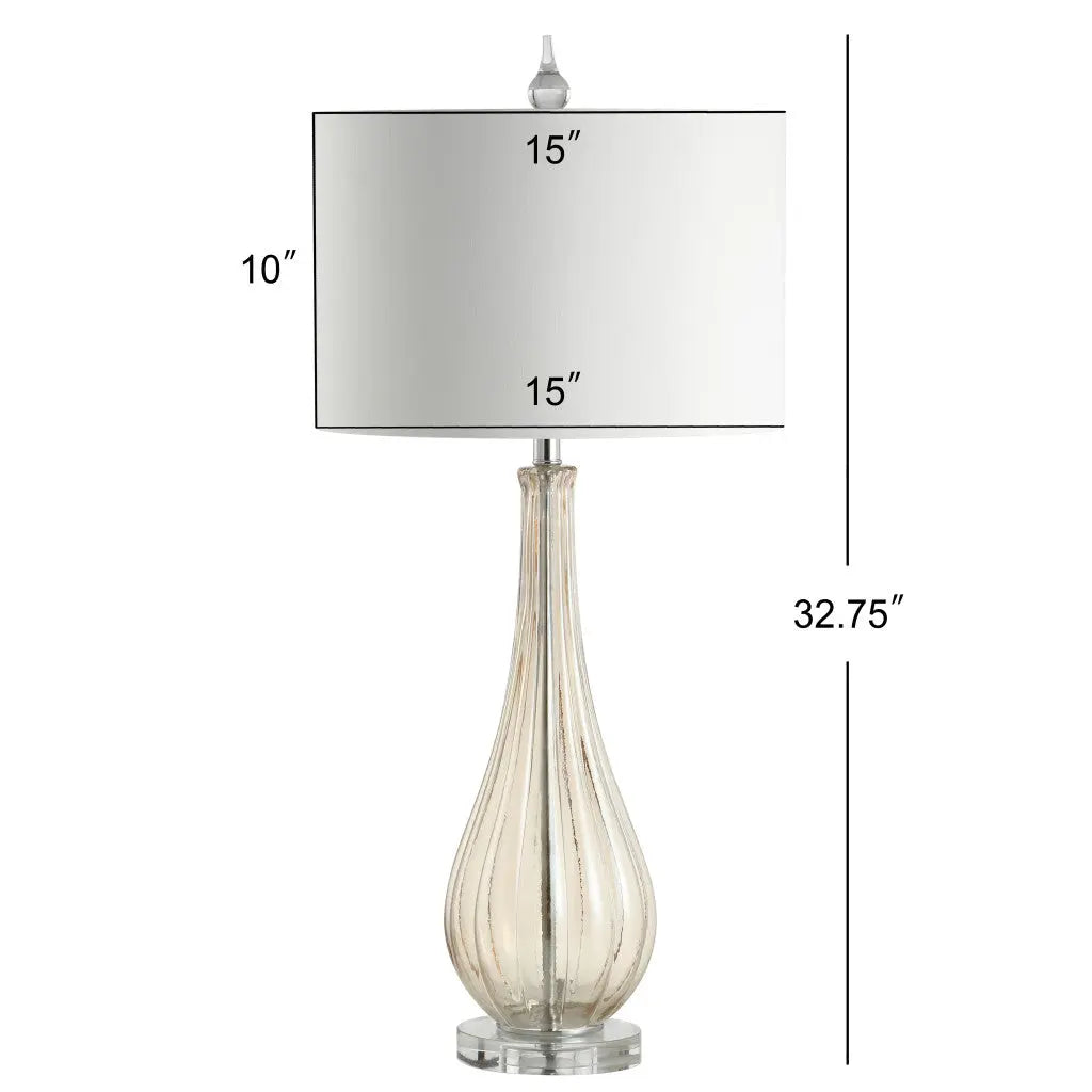 33" Clear Urn Buffet Lamp With Drum Shade Homeroots Lighting