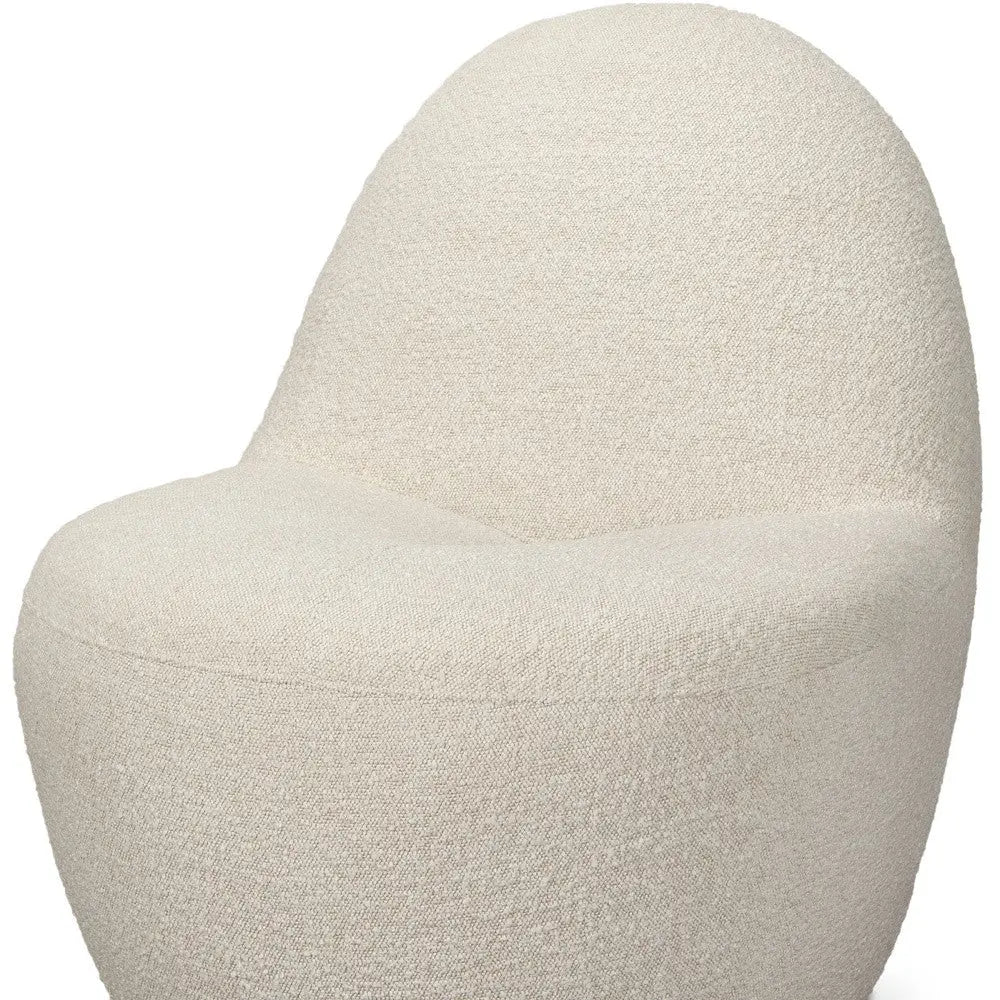 33" Cream Boucle Slipper Chair Homeroots Living Room