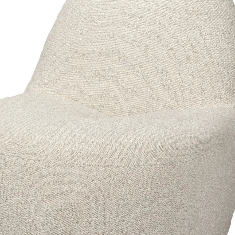 33" Cream Boucle Slipper Chair Homeroots Living Room