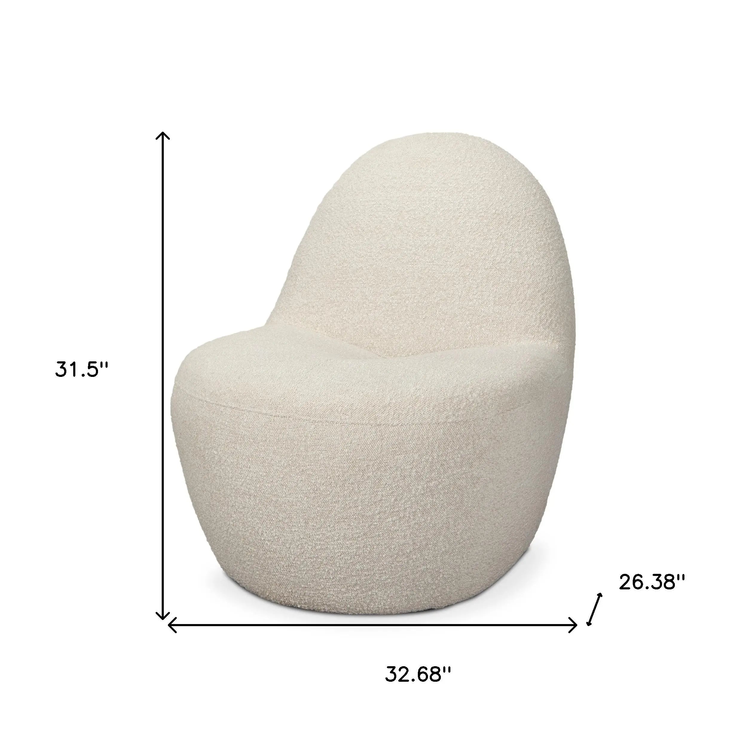 33" Cream Boucle Slipper Chair Homeroots Living Room