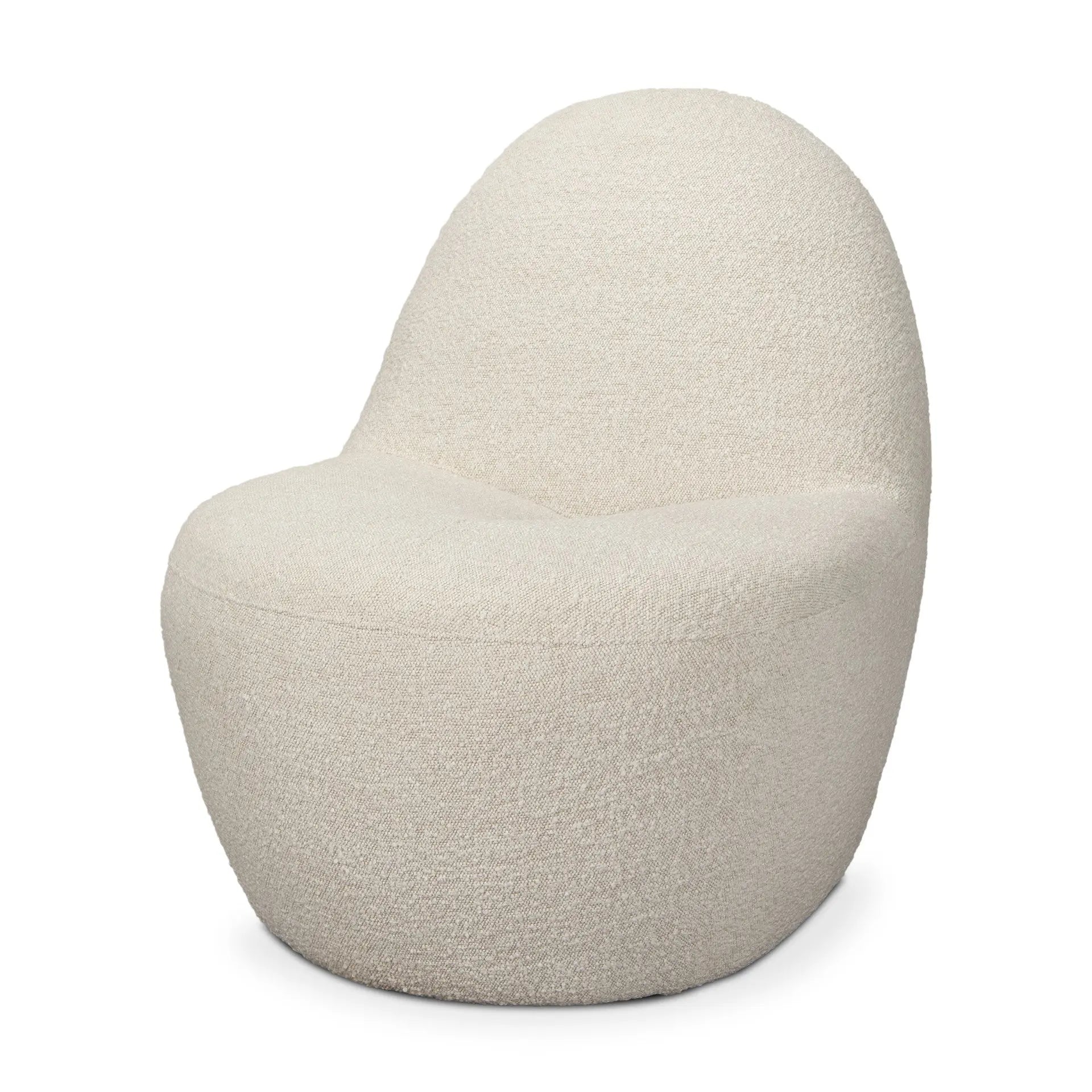 33" Cream Boucle Slipper Chair Homeroots Living Room