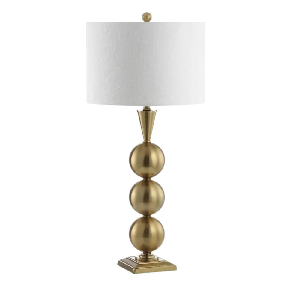 33" Gold Novelty Table Lamp With Drum Shade Homeroots Lighting