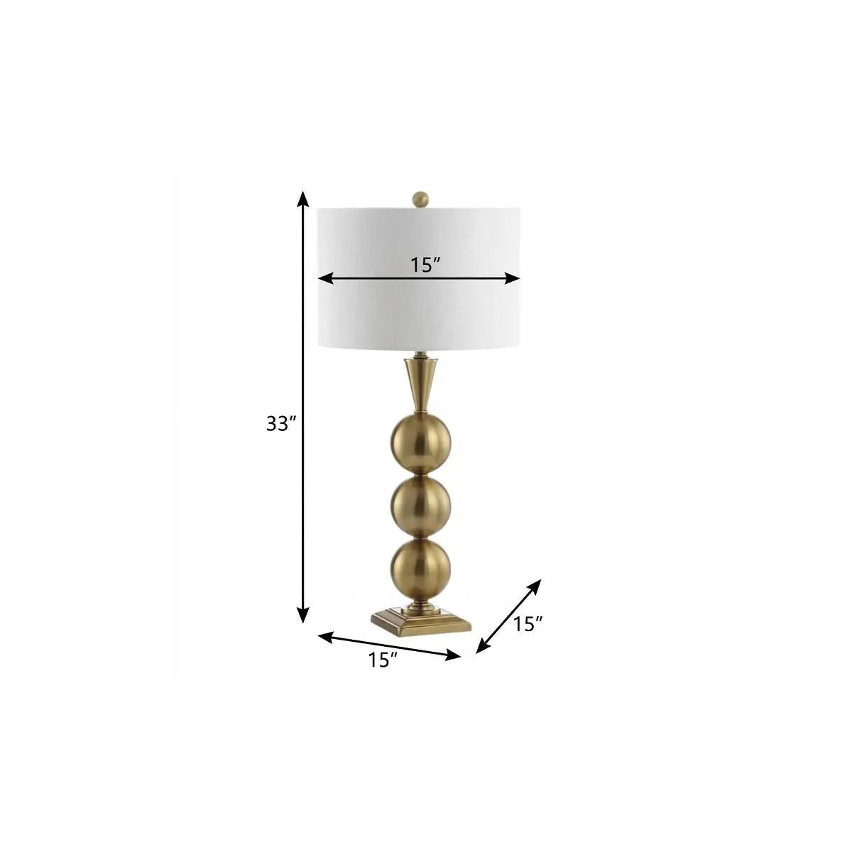 33" Gold Novelty Table Lamp With Drum Shade Homeroots Lighting