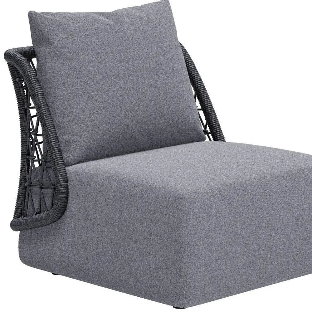 33" Gray Outdoor Accent Chair with Gray Cushions Homeroots Outdoor