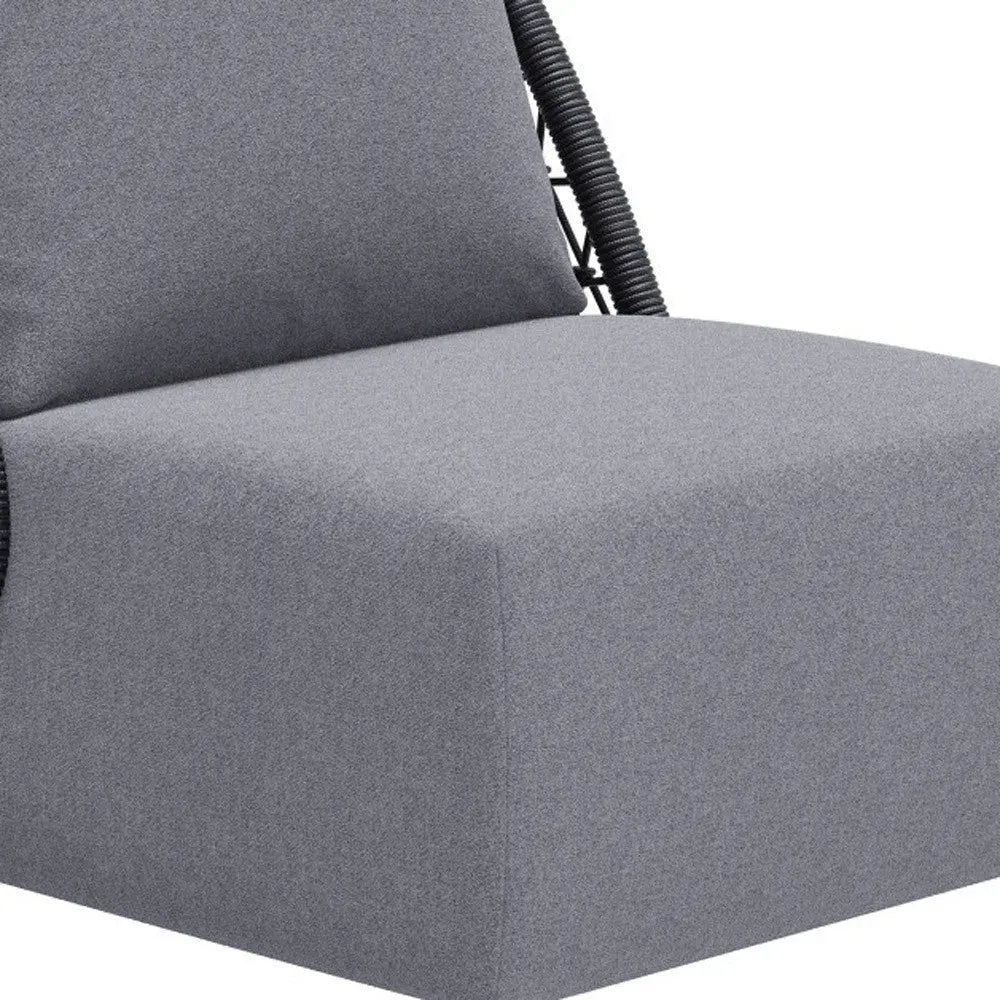 33" Gray Outdoor Accent Chair with Gray Cushions Homeroots Outdoor