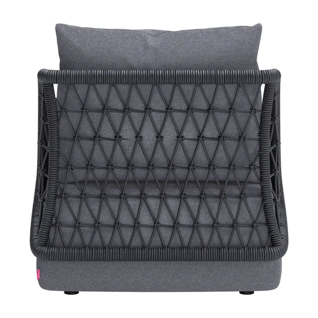 33" Gray Outdoor Accent Chair with Gray Cushions Homeroots Outdoor