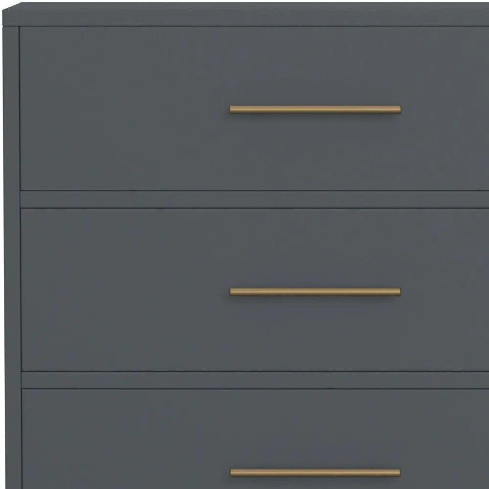 33" Gray Solid Wood Five Drawer Dresser - GreatEagleInc