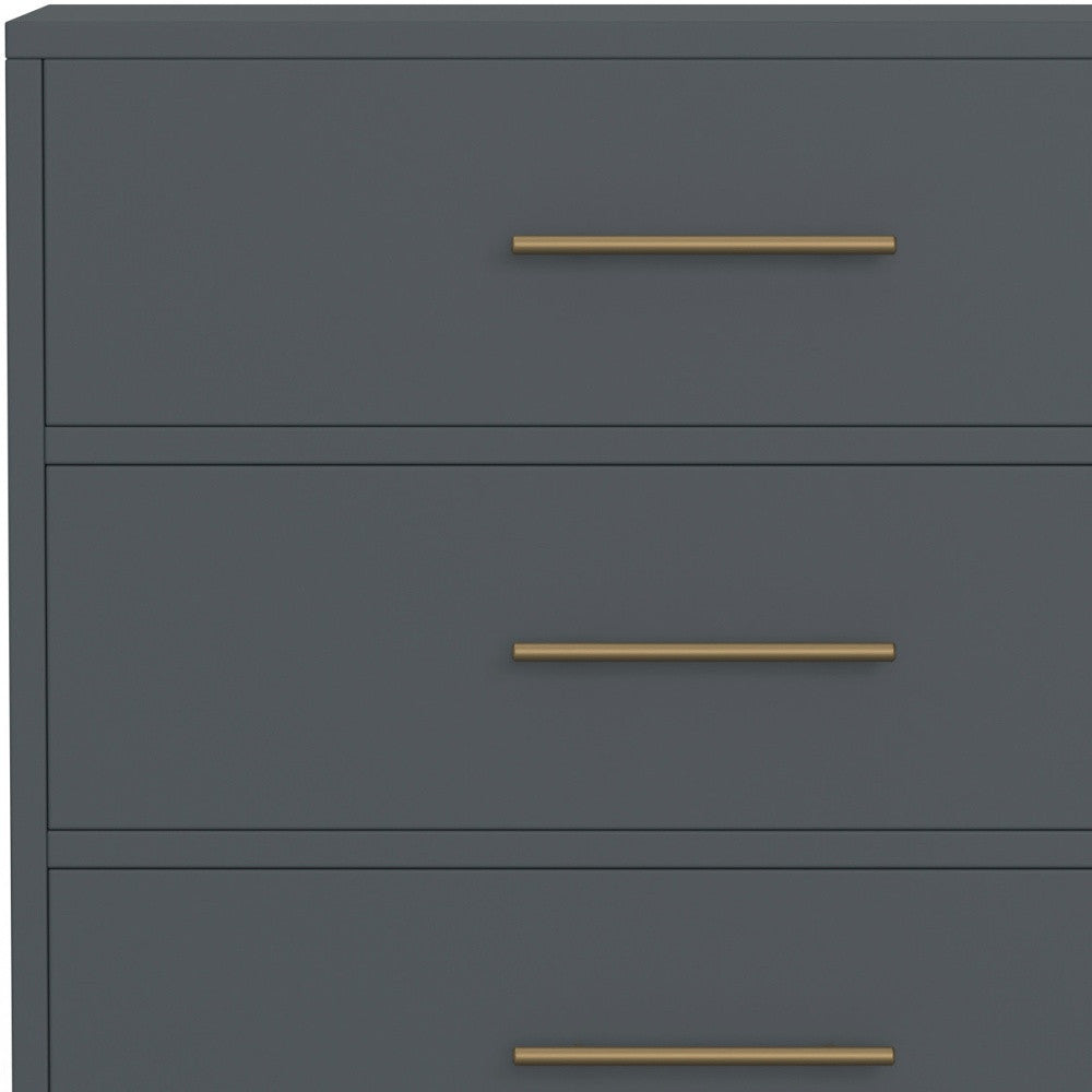 33" Gray Solid Wood Five Drawer Dresser - GreatEagleInc