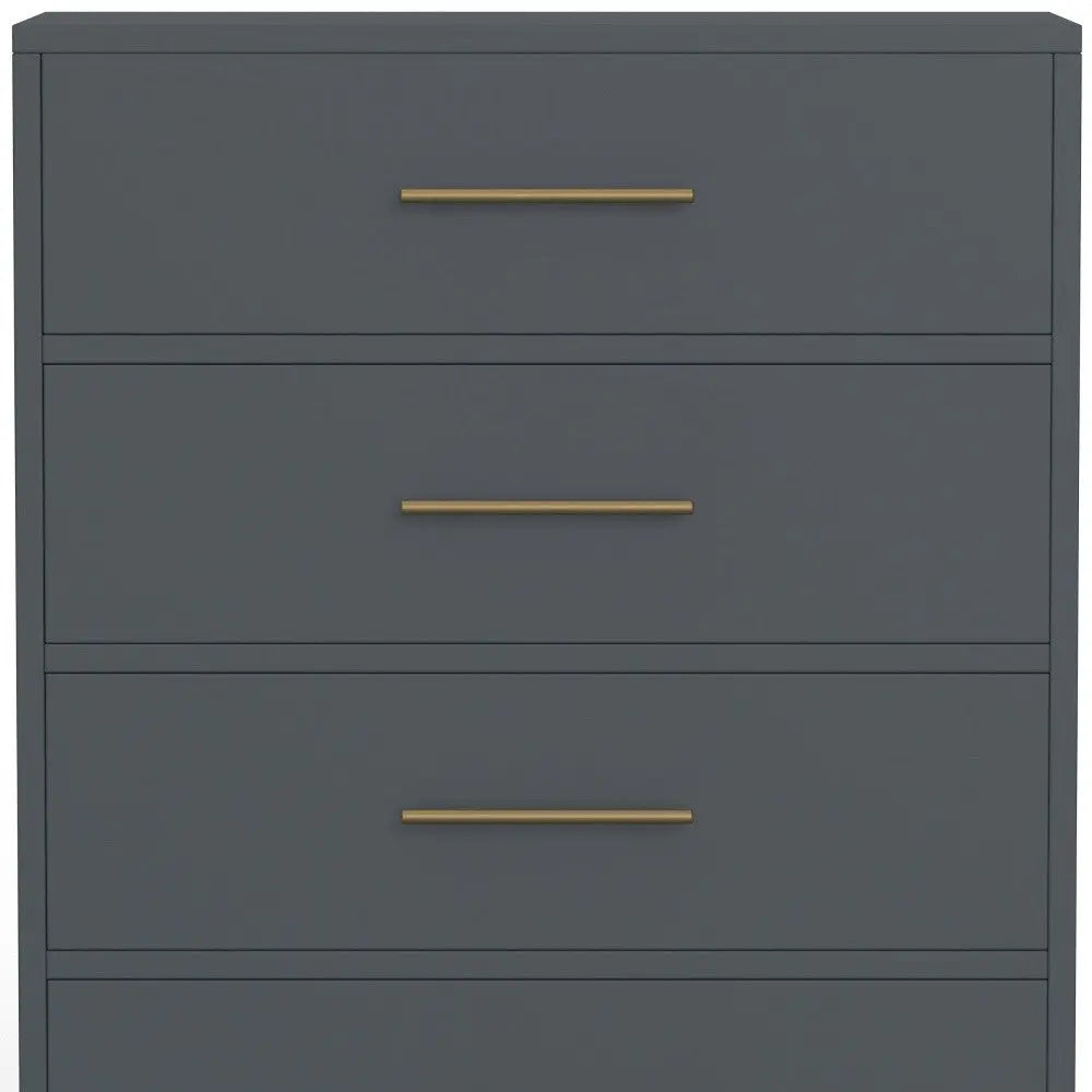 33" Gray Solid Wood Five Drawer Dresser - GreatEagleInc