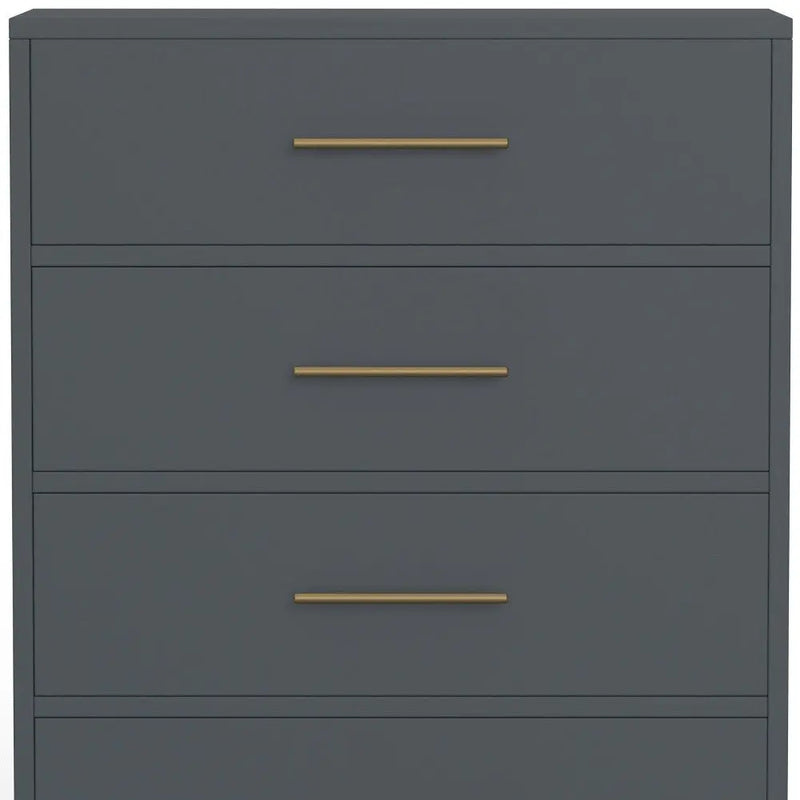 33" Gray Solid Wood Five Drawer Dresser - GreatEagleInc