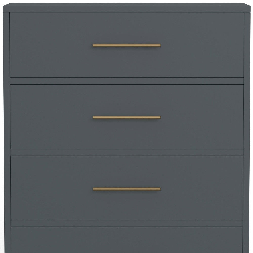 33" Gray Solid Wood Five Drawer Dresser - GreatEagleInc