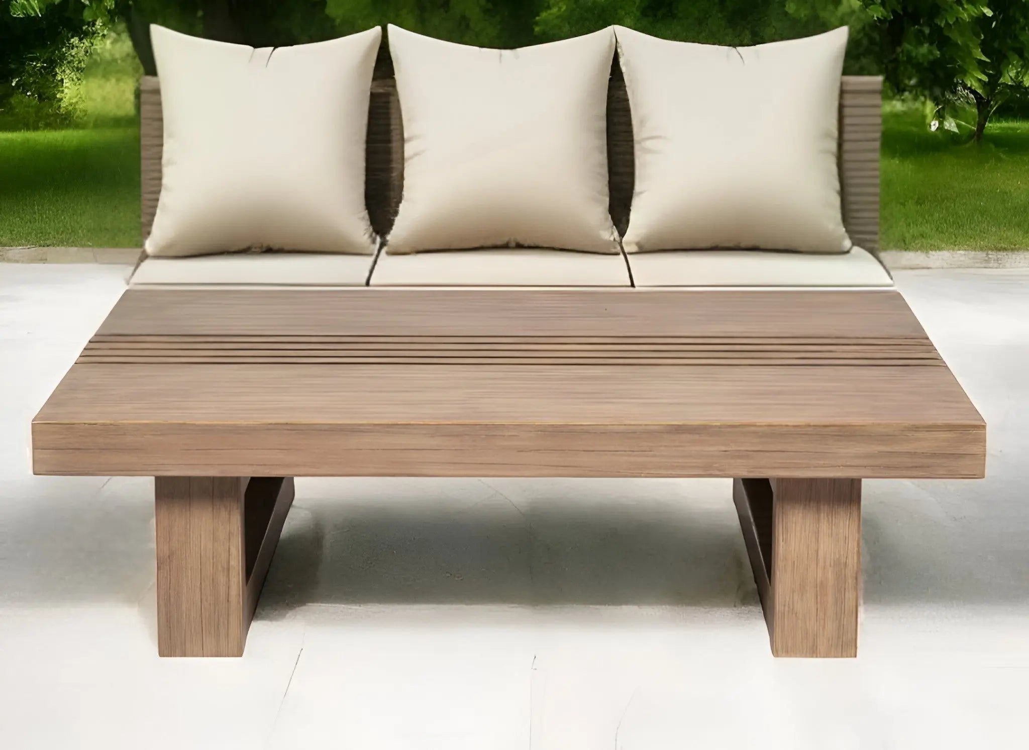 33" Natural Solid Wood Outdoor Coffee Table Homeroots Outdoor