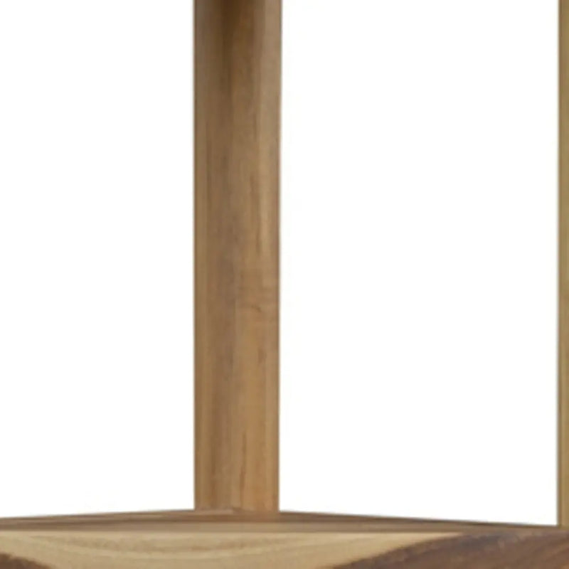 33" Natural Teak Corner Shower Bench With Shelf Homeroots Bed & Bath